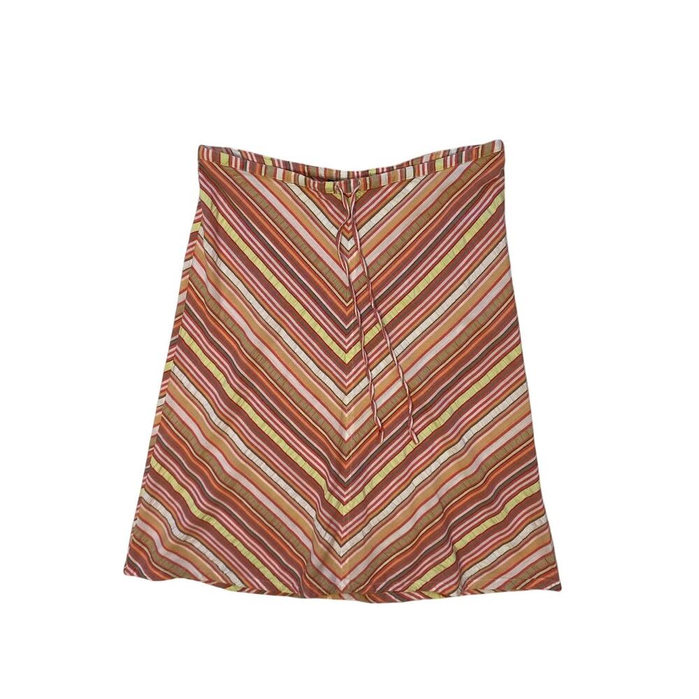 Y2k Orange / Pink Stripe Drawstring Skirt